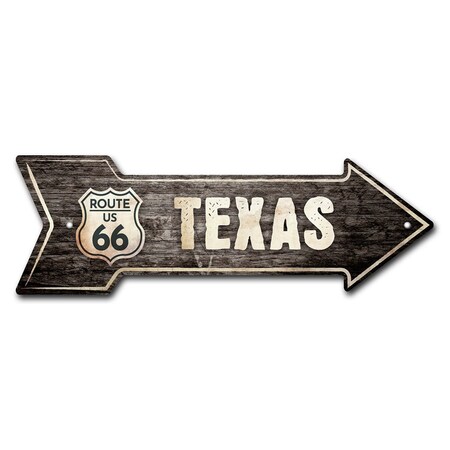 Signmission Texas 66 2 Arrow Sign Funny Home Decor 18in Wide P-ARROW-999579
